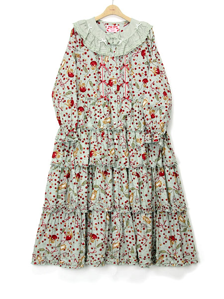 Pink House Misako Erinkoキャットチェリードロッププリントワンピース ピンクハウスオフィシャルオンラインストア Pink House Official Online Store