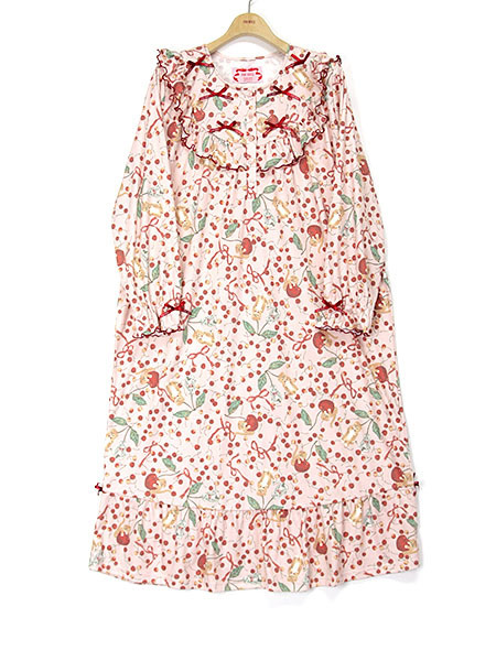 Pink House Misako Erinkoキャットチェリードロッププリントルームワンピース ピンクハウスオフィシャルオンラインストア Pink House Official Online Store