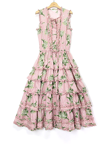 鈴蘭水玉プリントノースリーブワンピース ピンクハウスオフィシャルオンラインストア Pink House Official Online Store