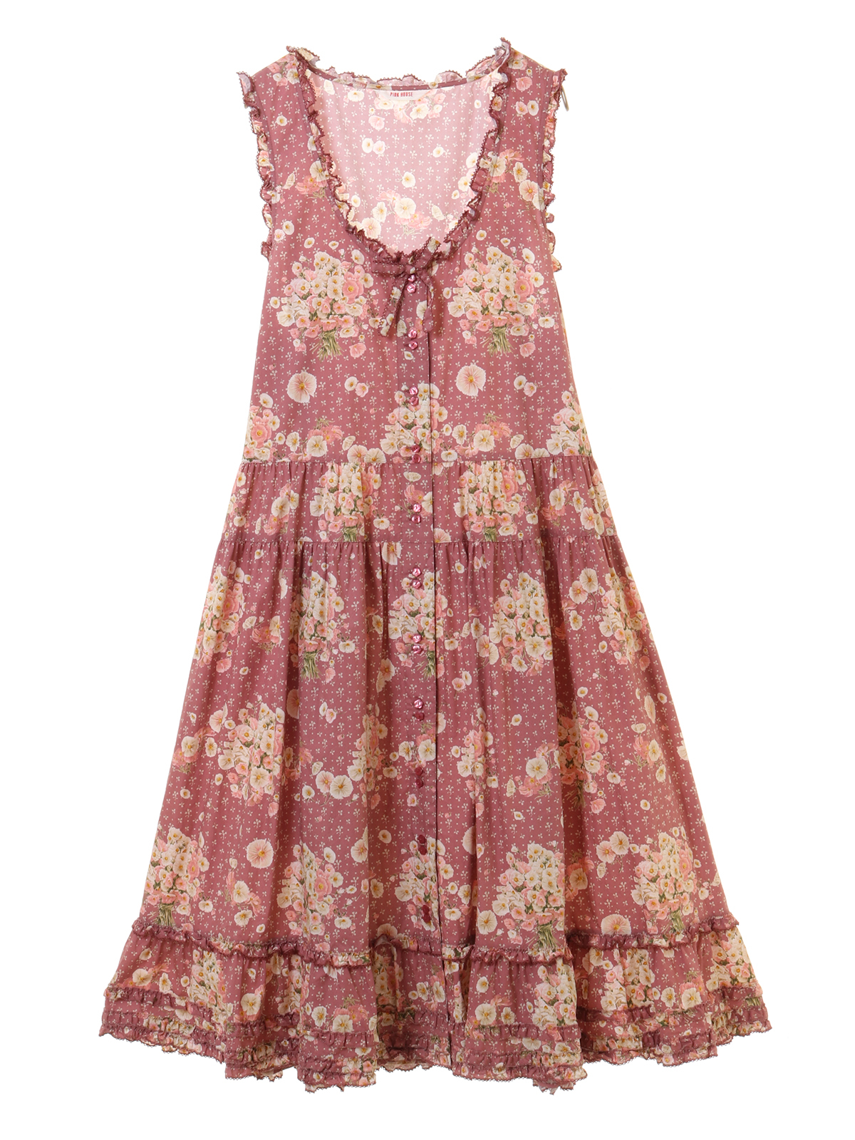 まんまるコスモスプリントノースリーブワンピース ピンクハウスオフィシャルオンラインストア Pink House Official Online Store