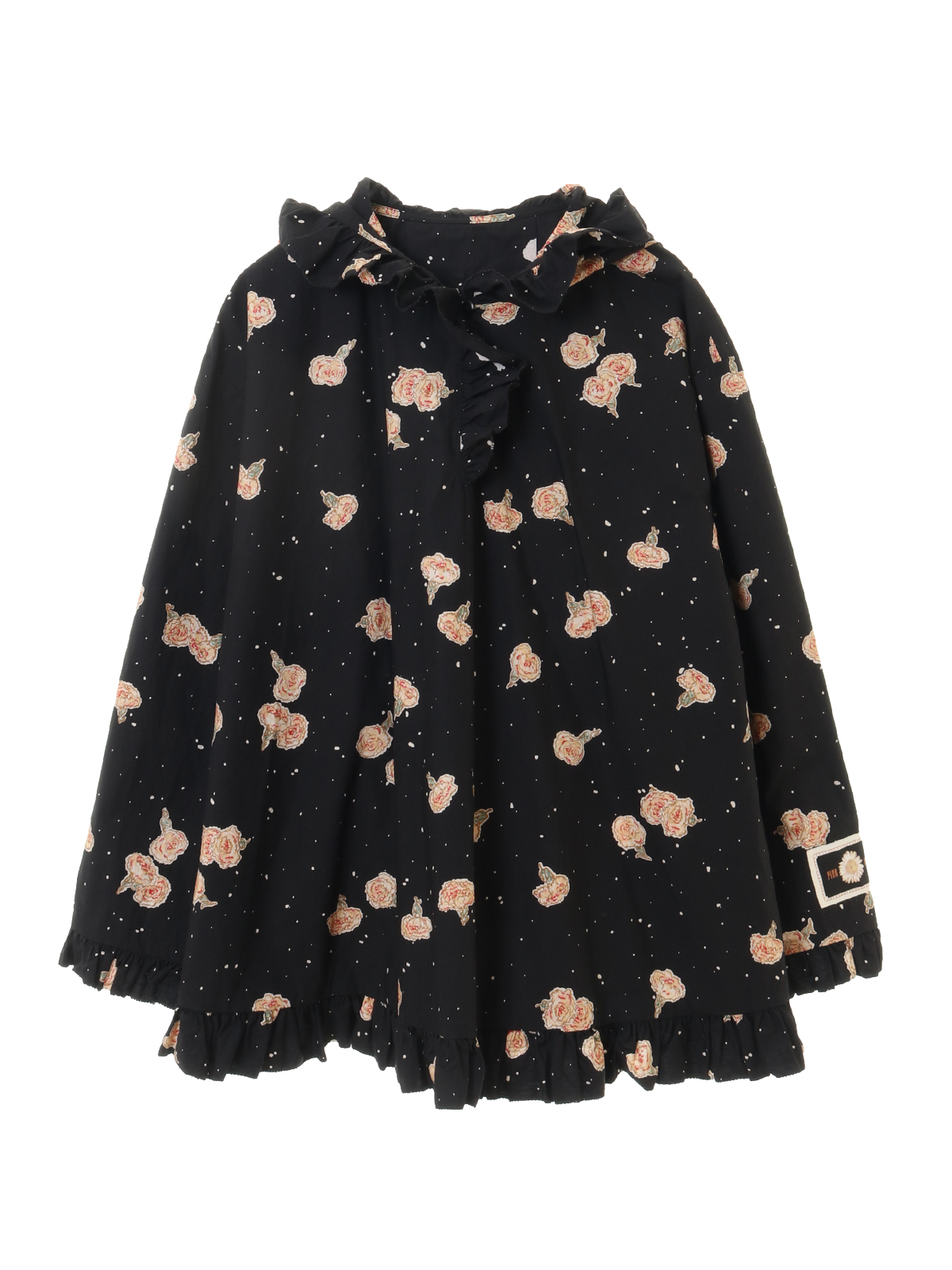 【OUTLET】Carnation print frill blouse
