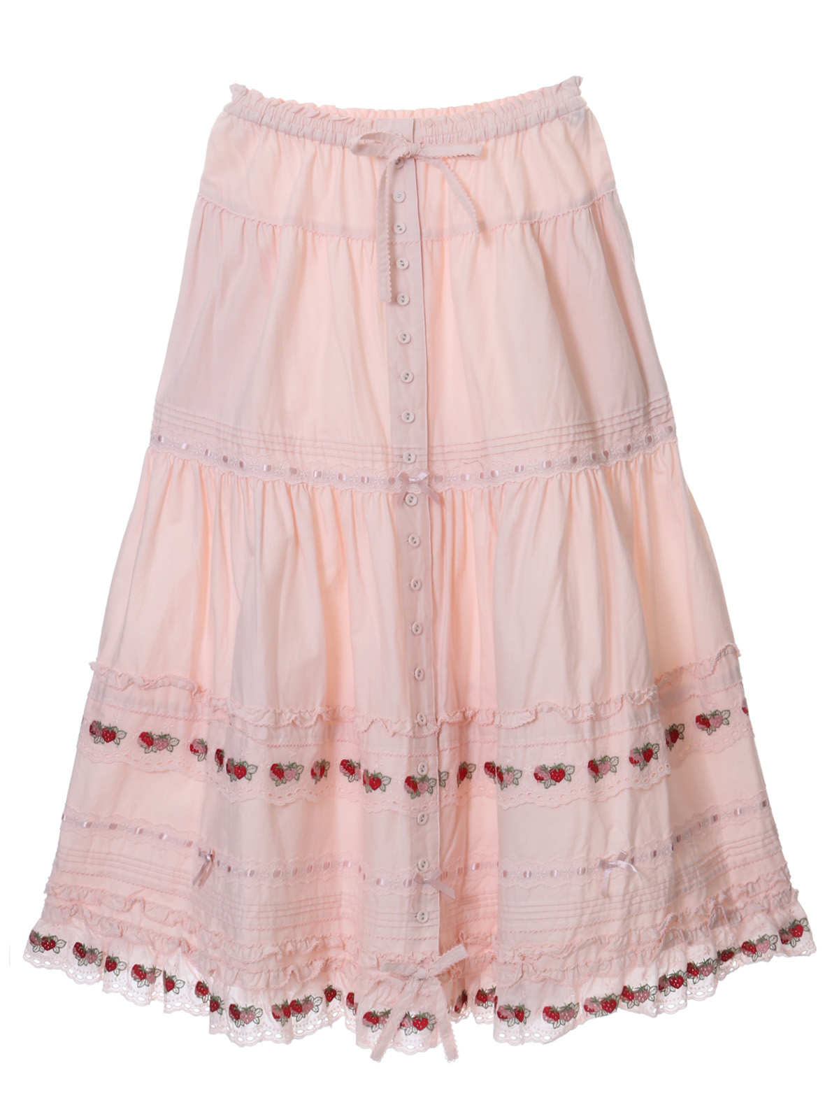 【新品未使用】ピンクハウス ピンク いちご刺繍レーススカート/定価63,800円新品未使用タグ無し