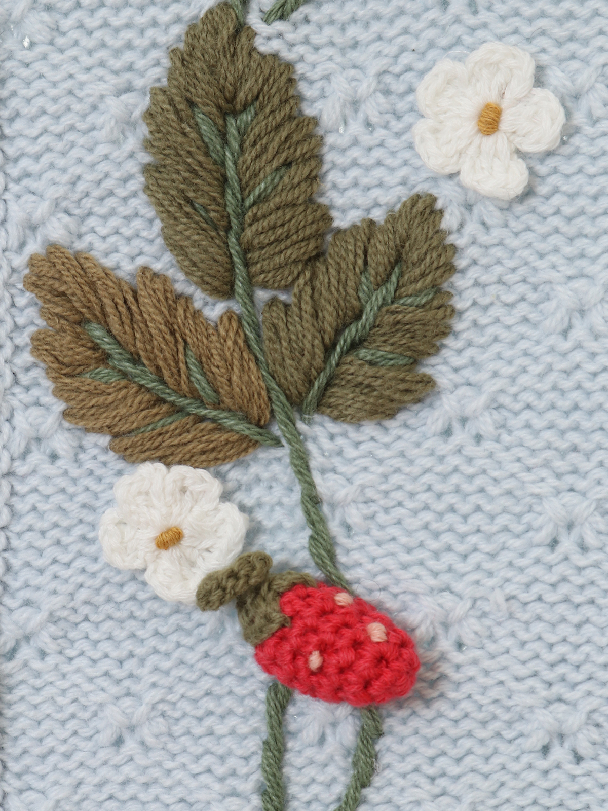 10 28 ピンクハウス ニットカーディガン グリーン イチゴ いちご 花 苺 流行に