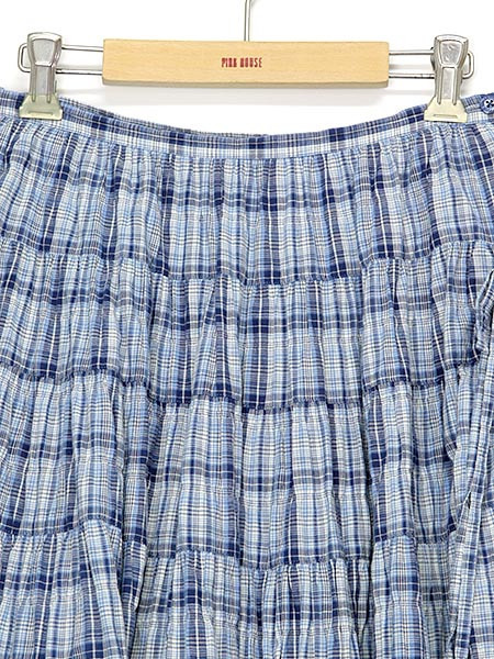 【USED】オリジナルチェックワッシャー スカート ブルー系