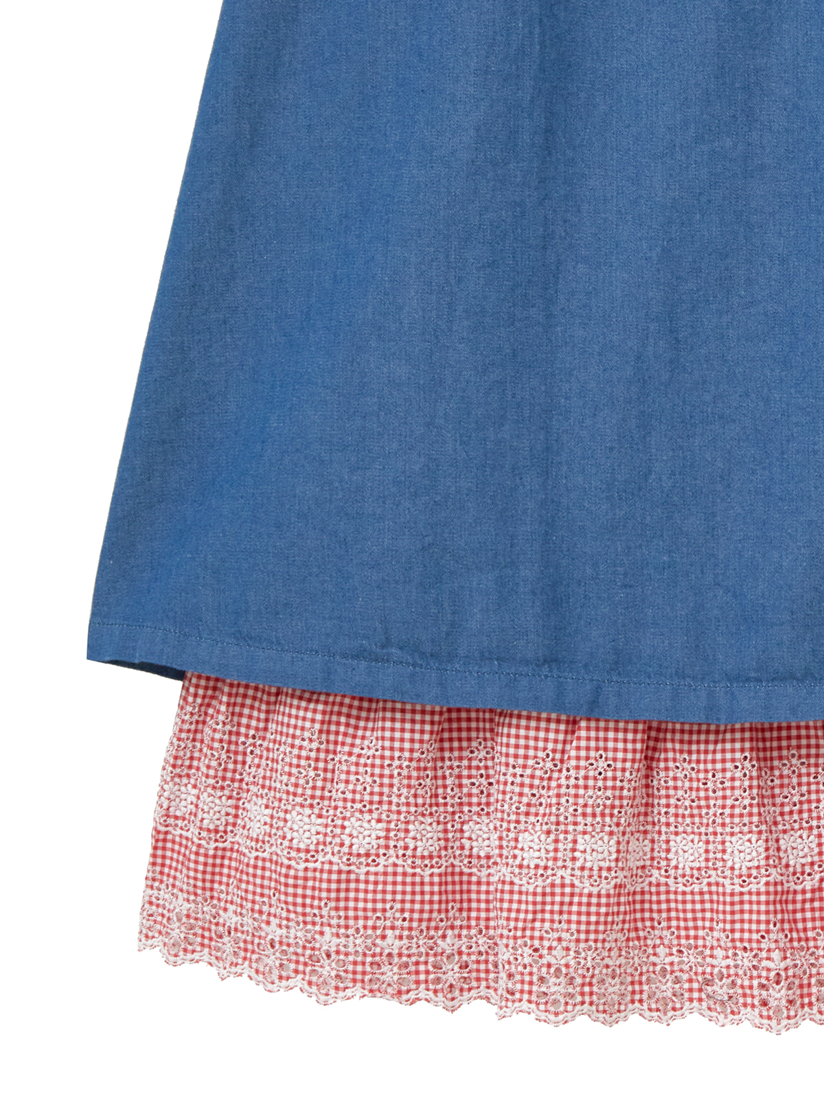 【OUTLET】バスケットうさぎ刺繍レイヤードスカート