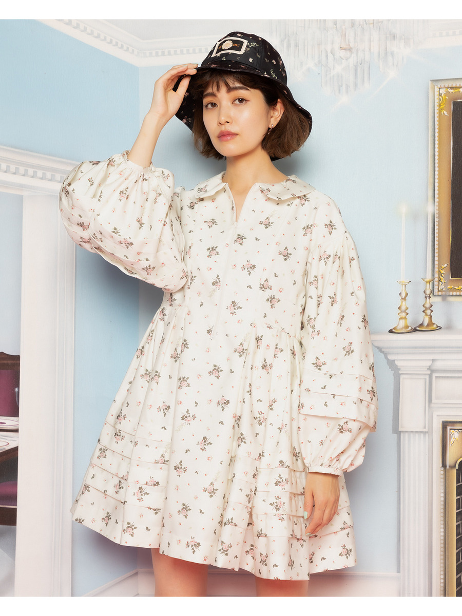 little sunny bite×PINK HOUSE  lsb floral print  blouse 詳細画像 クロ 8