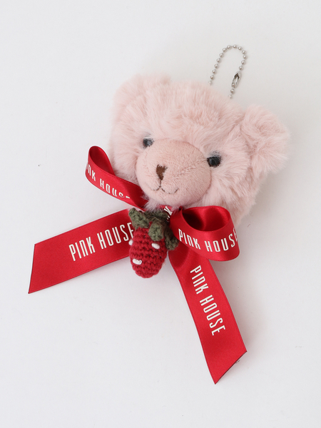 【予約】【PINK HOUSE×misako aoki】strawberry choco bearコサージュキーホルダー