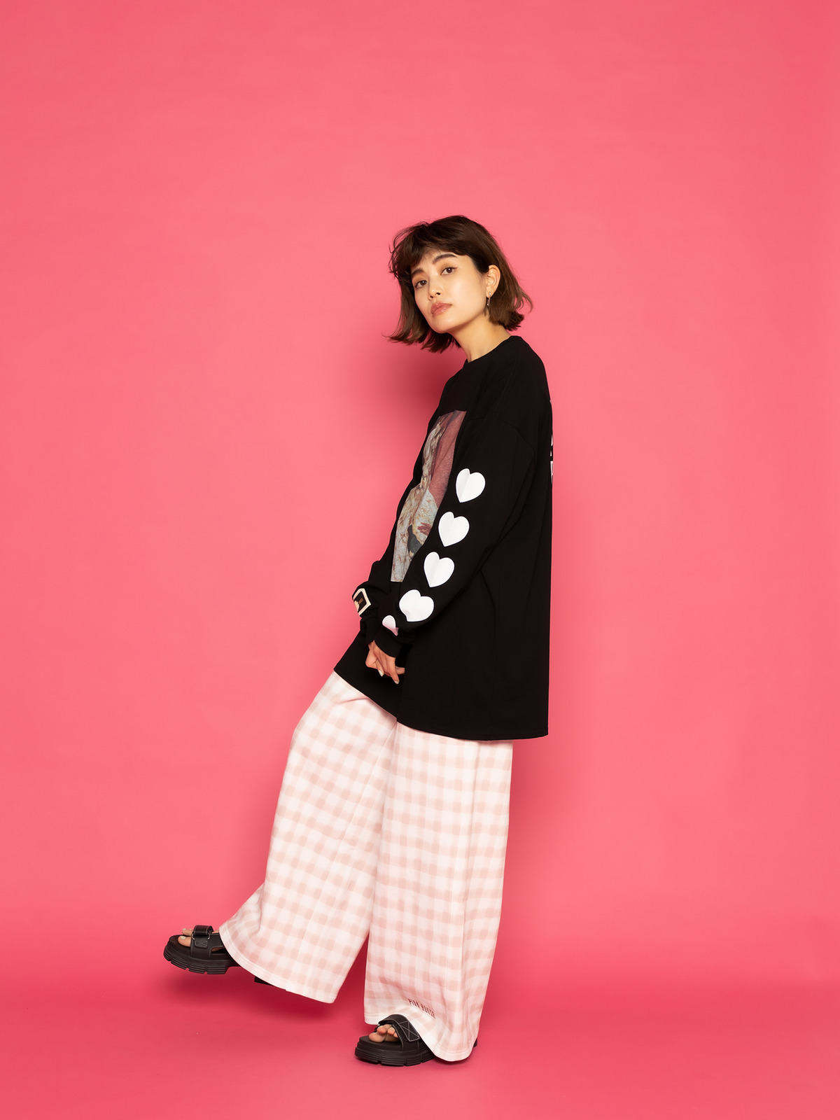 little sunny bite×PINK HOUSE photo long tee｜ピンクハウス 
