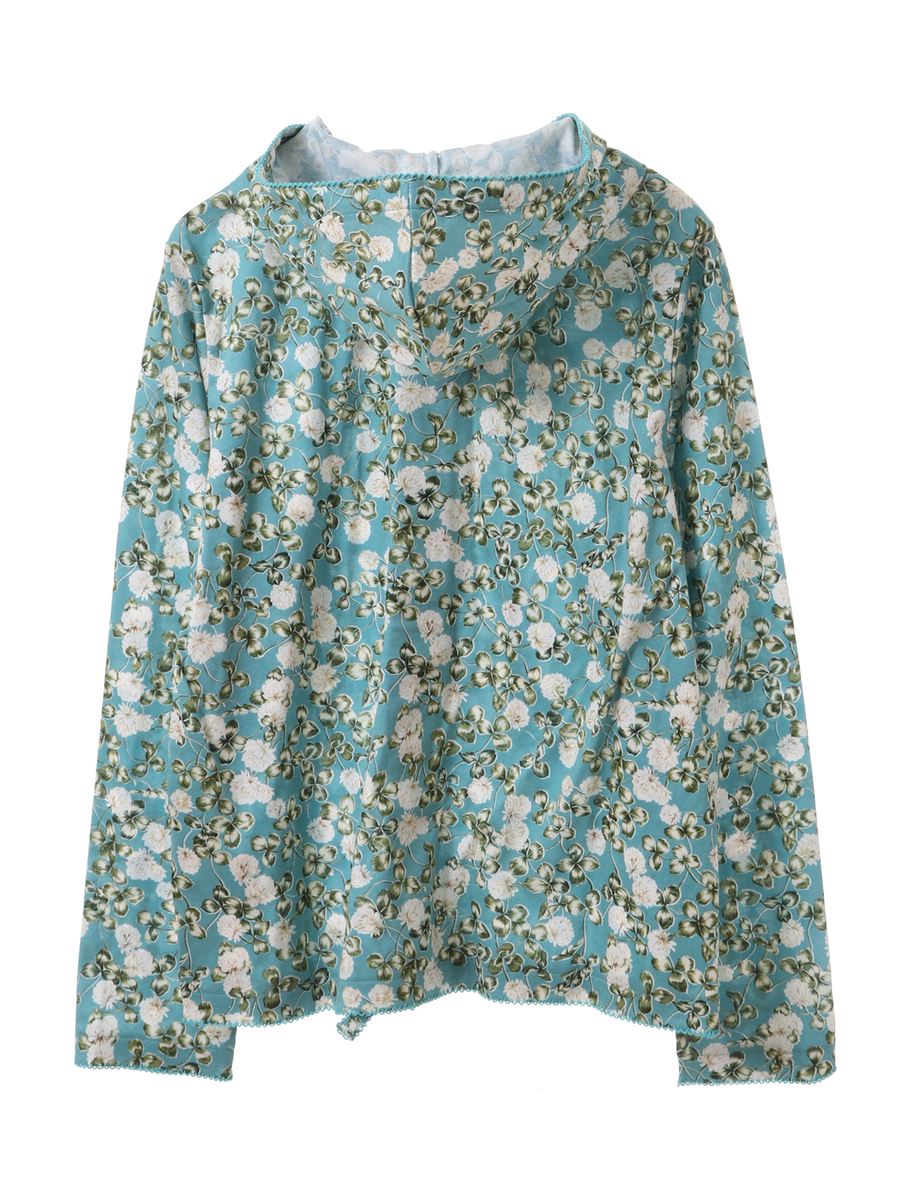 【OUTLET】White Clover総柄プリントフード付きカーディガン｜ピンクハウスオフィシャルオンラインストア｜PINK HOUSE OFFICIAL ONLINE STORE