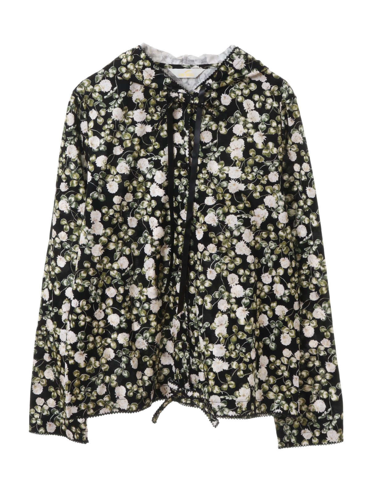 White Clover総柄プリントフード付きカーディガン｜ピンクハウスオフィシャルオンラインストア｜PINK HOUSE OFFICIAL ONLINE STORE