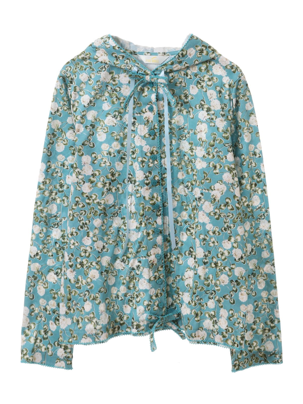 White Clover総柄プリントフード付きカーディガン｜ピンクハウスオフィシャルオンラインストア｜PINK HOUSE OFFICIAL ONLINE STORE