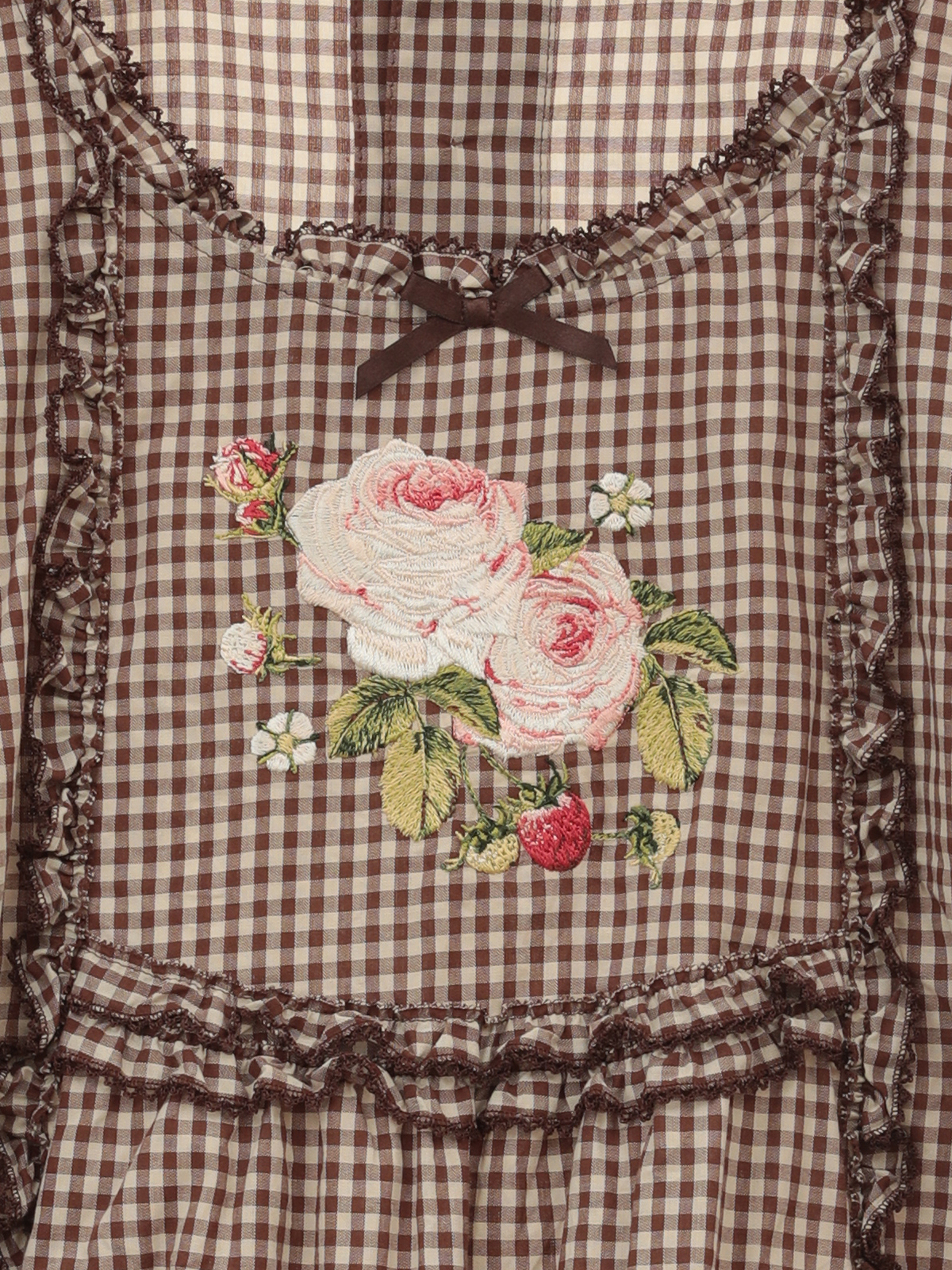 ピンクハウス バラ刺繍使い デニムワンピース - ひざ丈ワンピース