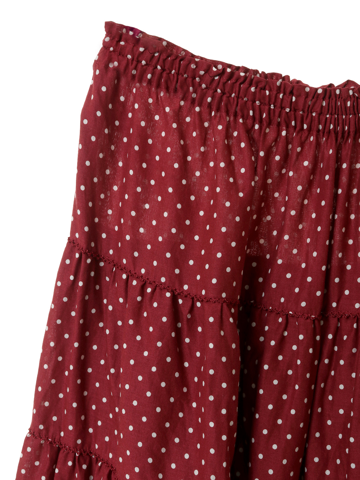 ファッションピンクハウス　水玉三段フリルプリントスカート