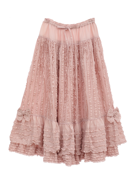 ピンクハウス●レアな大きめサイズ 贅沢ピコフリルのデニムスカート ふりふり