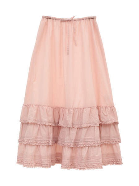 284ピンクハウス綿ローン濃紺のスカートスカート丈75cm - ロングスカート