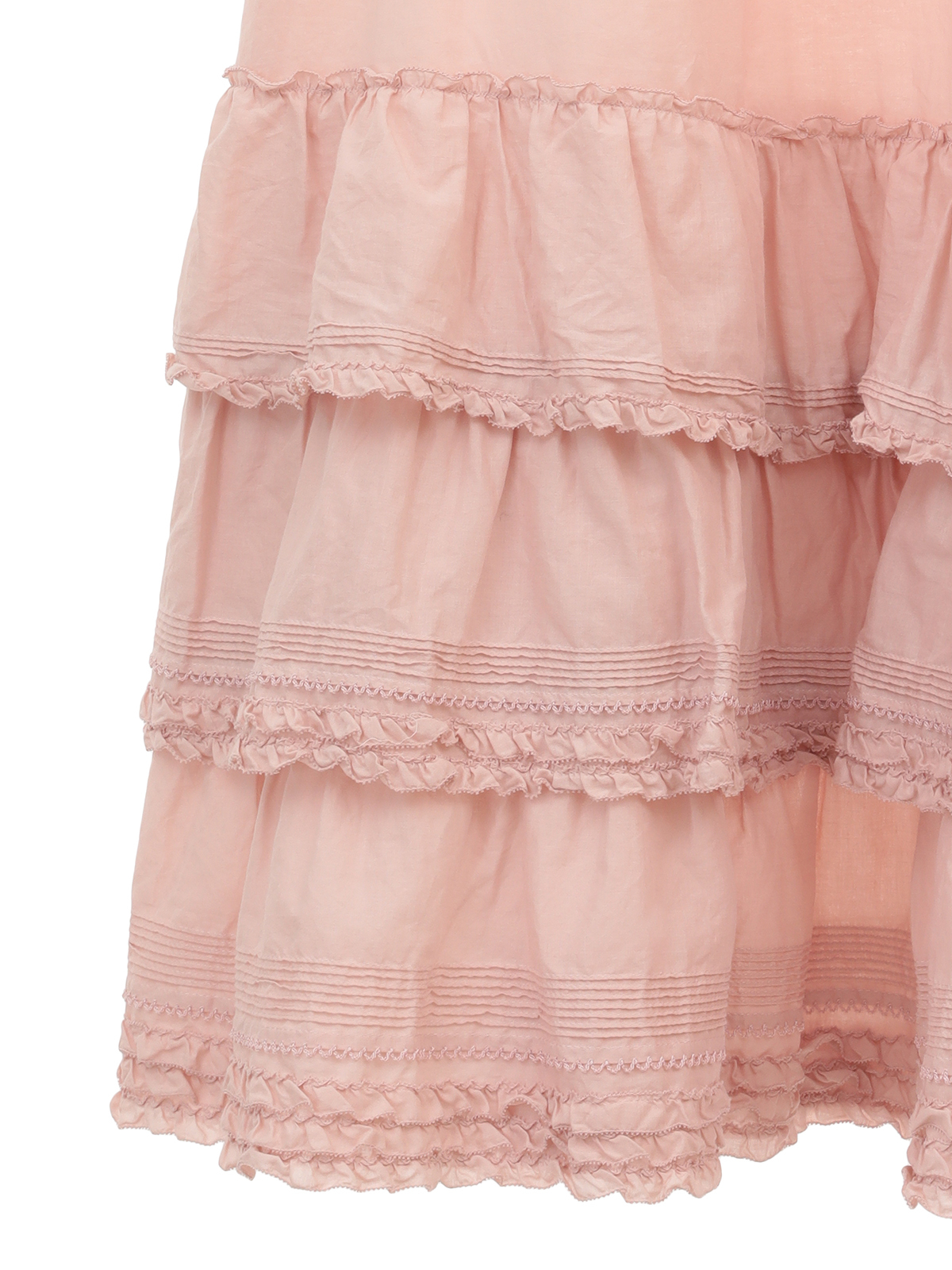 【美品】ピンクハウス ブラウン 裏地裾豪華ピコフリル使い フランネル スカート