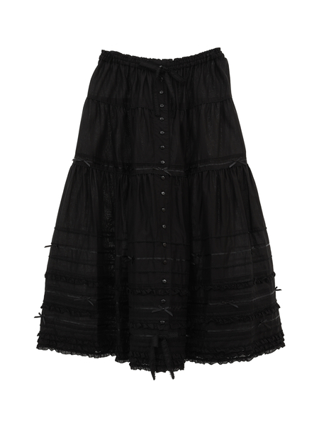 【美品】ピンクハウス ブラウン 裏地裾豪華ピコフリル使い フランネル スカート
