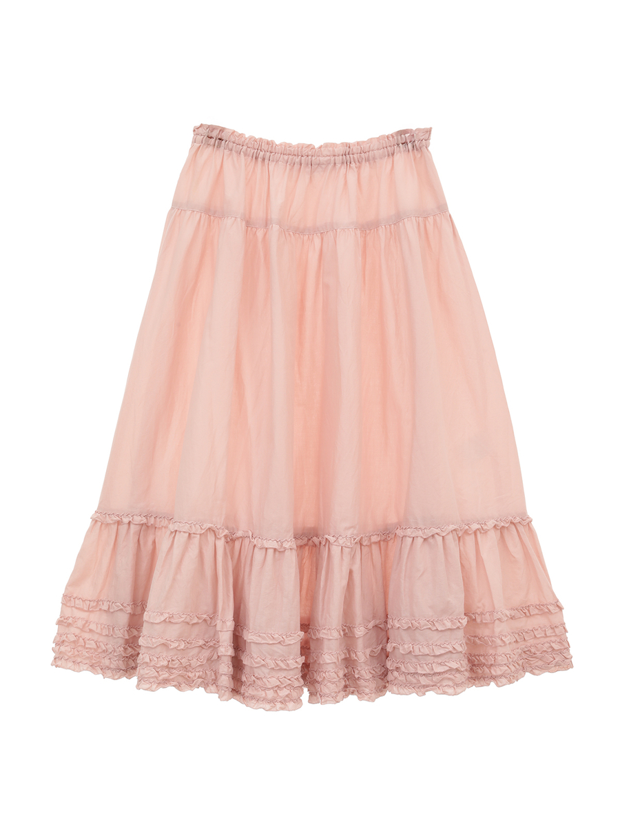 裾フリル使いローンミディスカート 詳細画像 ピンク 1
