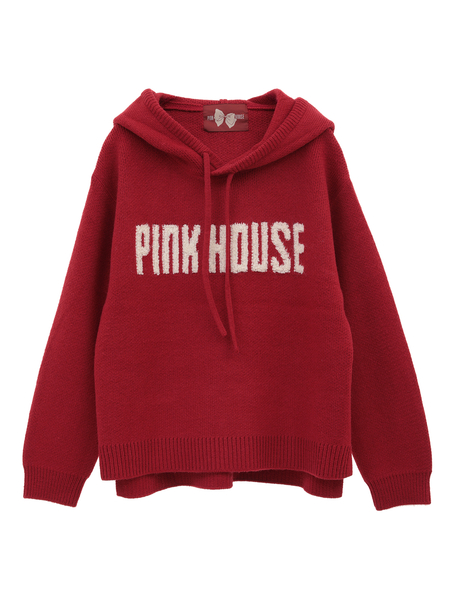 ピンクハウス　PINK HOUSE【L】くまロゴフード付きトレーナーパーカー