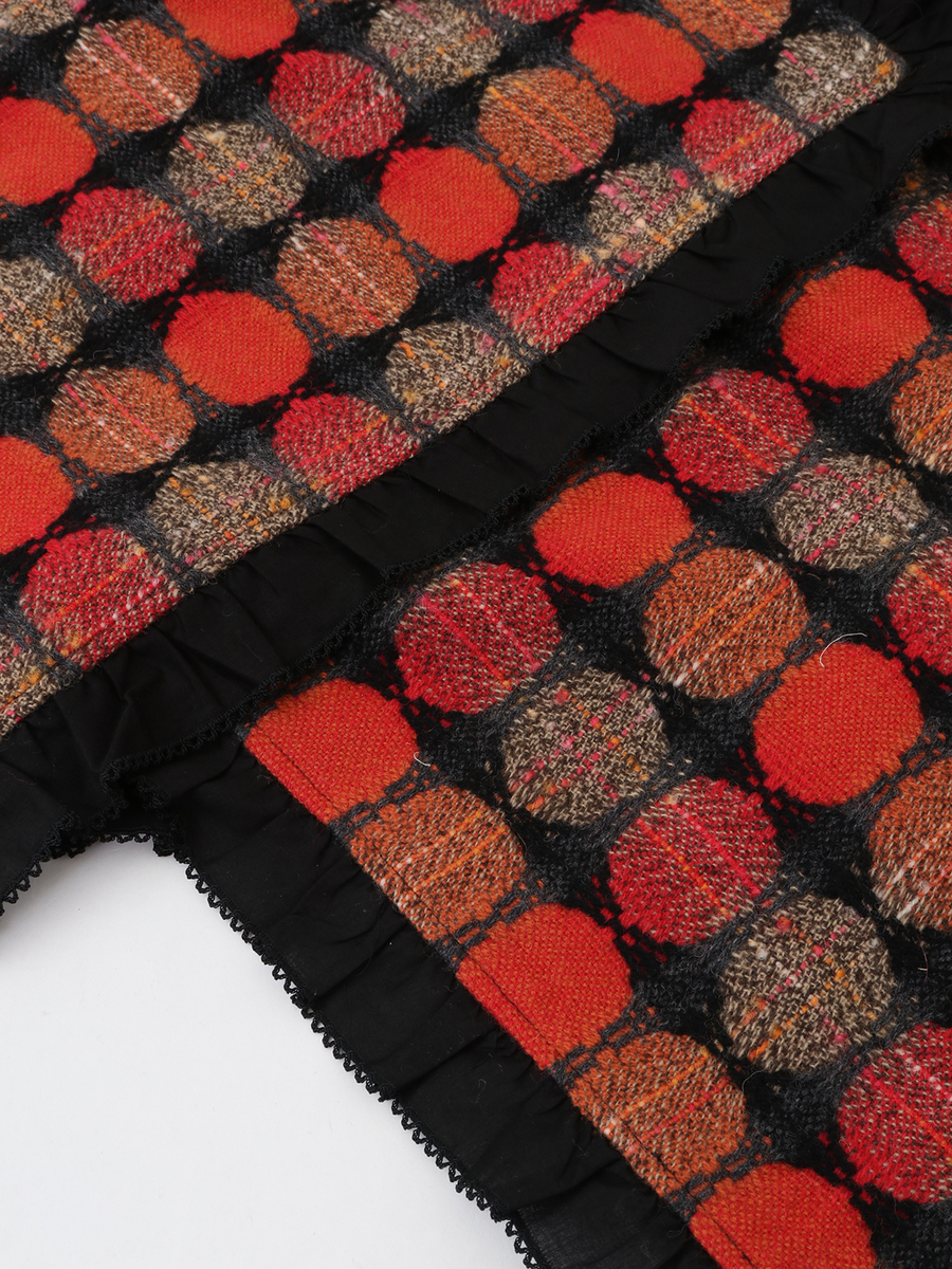 【OUTLET】Dots Tweedリバーシブルポンチョ 詳細画像 クロ 4