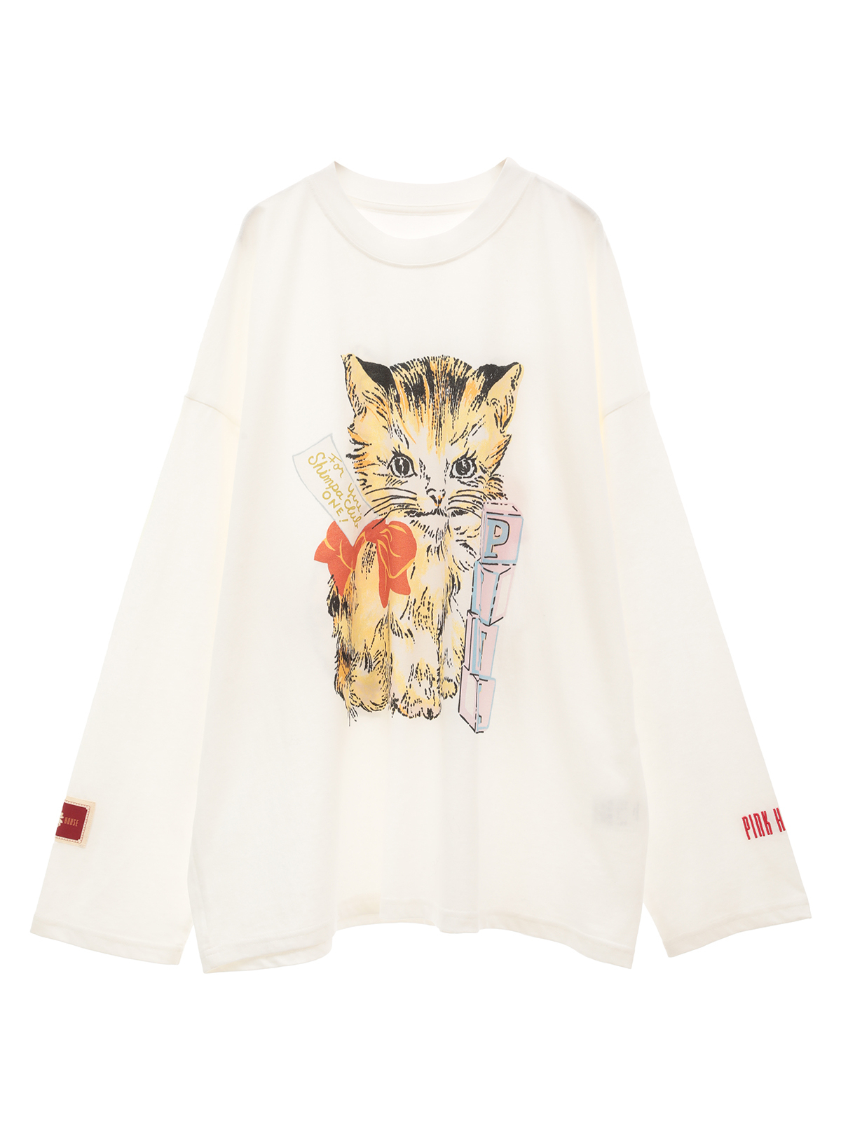 little sunny bite×PINK HOUSE cat long tee｜ピンクハウス