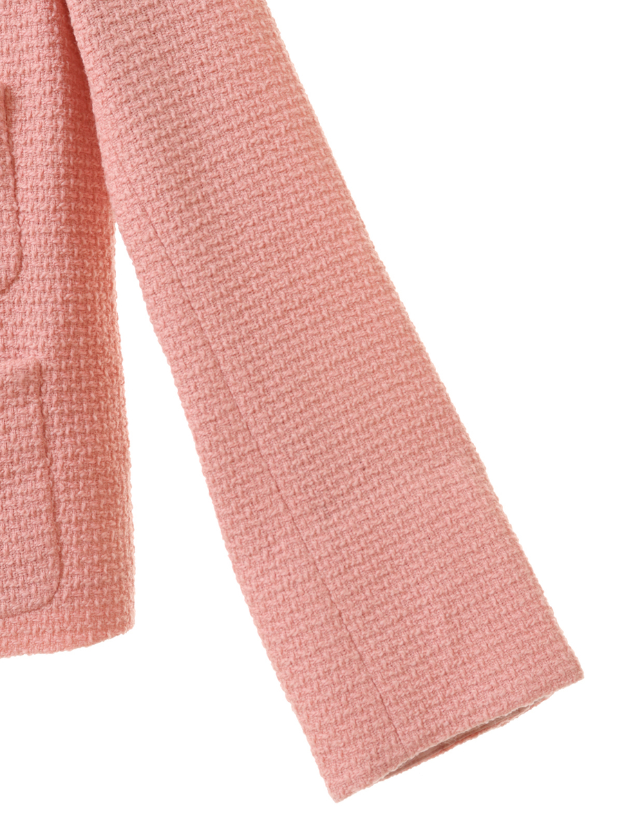 【OUTLET】尾州ツイードノーカラージャケット 詳細画像 ピンク 4