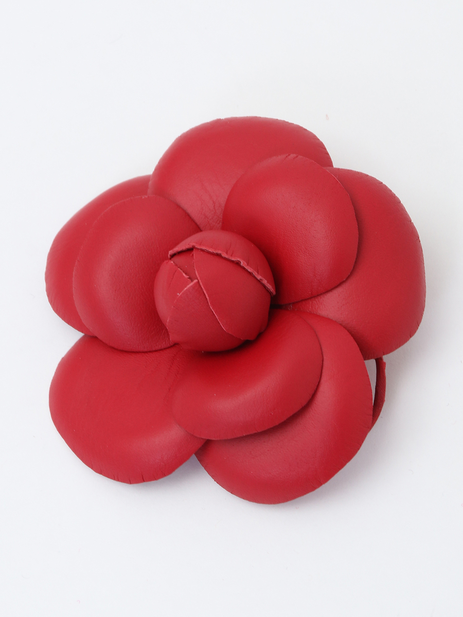 【OUTLET】レザーカメリアコサージュ 詳細画像 レッド 1