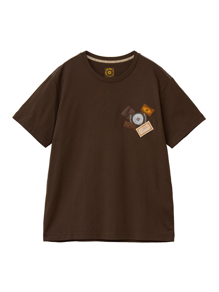 ロゴ＆ネーム使い半袖＆長袖Tシャツセット 詳細画像 シロ×カーキ 2