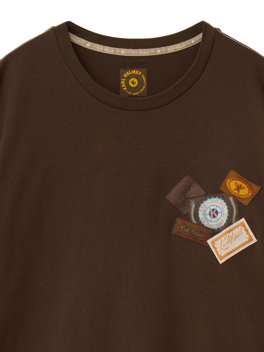 ロゴ＆ネーム使い半袖＆長袖Tシャツセット 詳細画像 クロ×トップグレー 4