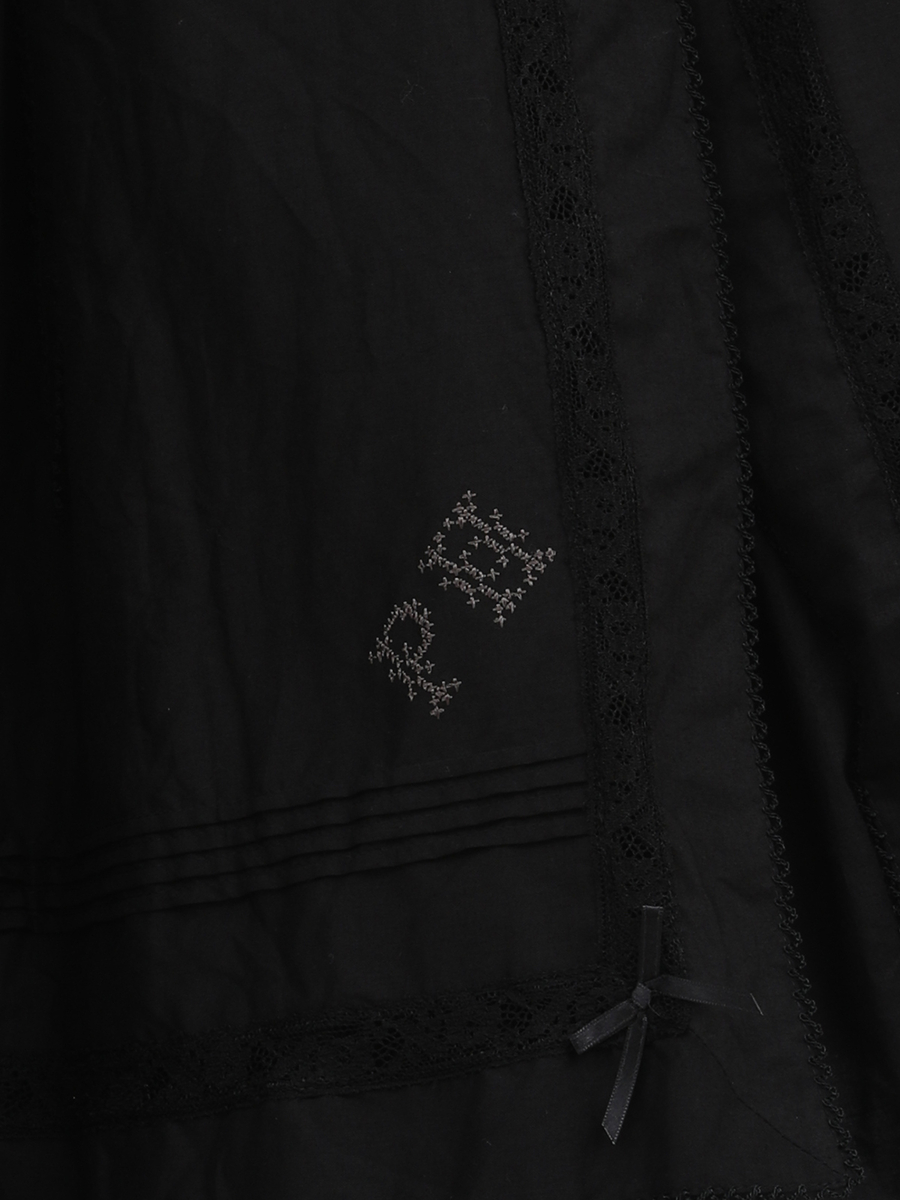 ロゴ刺繍入りエプロン風ローンスカート 詳細画像 ブルーグレー 6