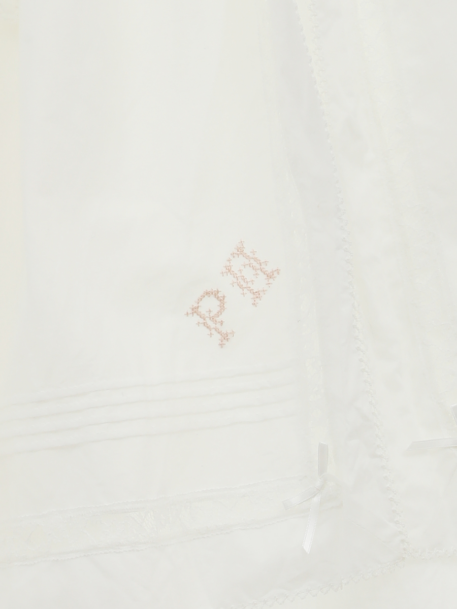 ロゴ刺繍入りエプロン風ローンスカート 詳細画像 ブルーグレー 8