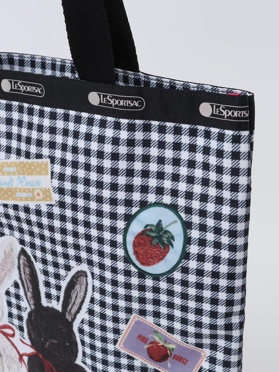 【 LeSportsac × PINK HOUSE 】LARGE EMERALD TOTE PH Gingham Check Rabbits 詳細画像 クロギンガム 5