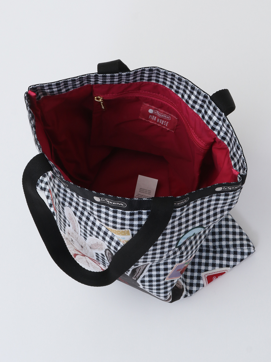 【 LeSportsac × PINK HOUSE 】LARGE EMERALD TOTE PH Gingham Check Rabbits 詳細画像 クロギンガム 8