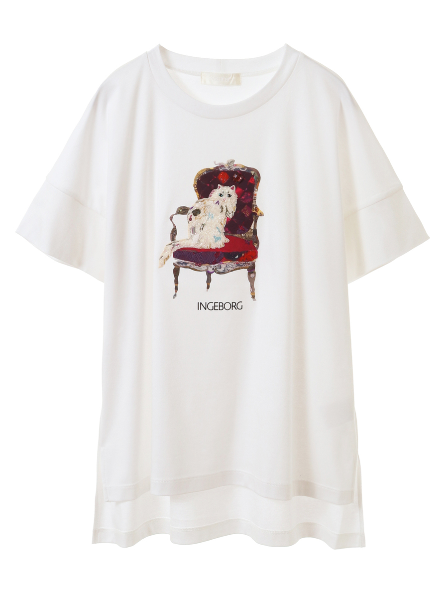 ネコアートTシャツ 詳細画像 ネイビー 1