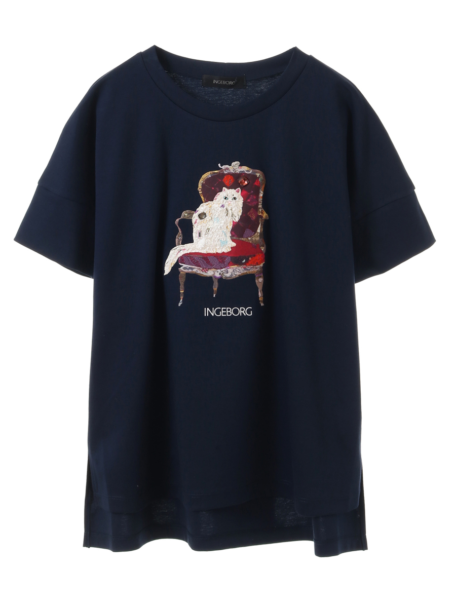 ネコアートTシャツ 詳細画像 クロ 1