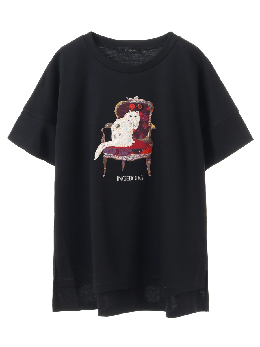 ネコアートTシャツ 詳細画像 ネイビー 1