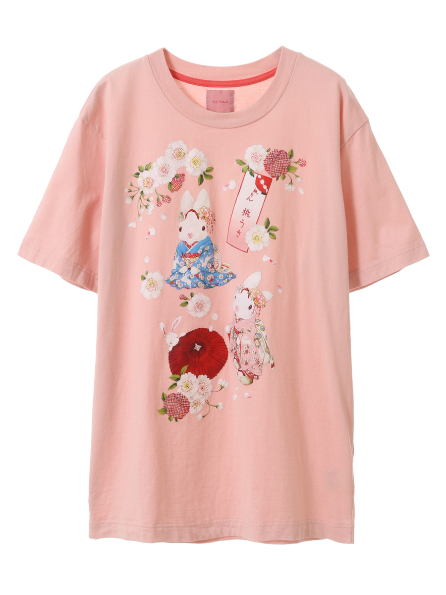 祇園 桃うさプリントTシャツ 詳細画像 ピンク 1