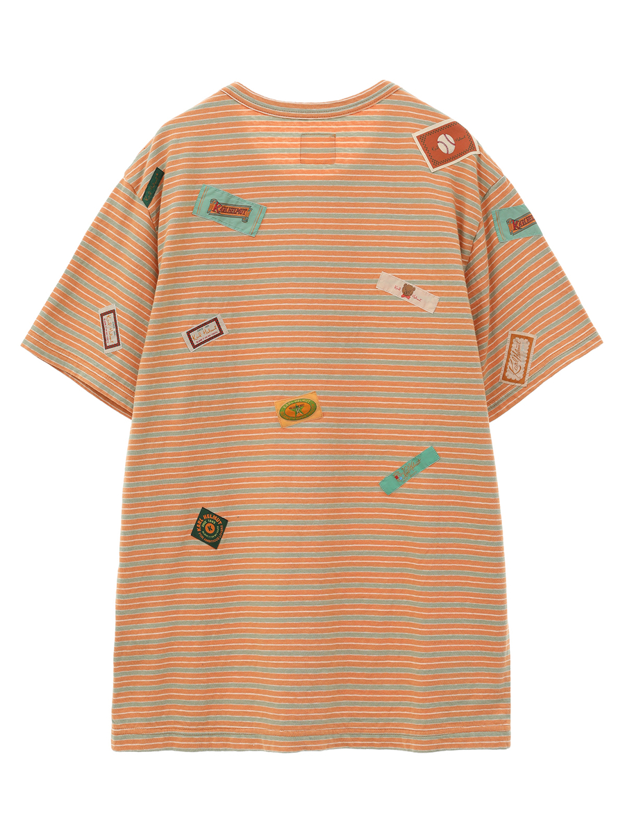 ネームワッペンいっぱいボーダーTシャツ 詳細画像 オレンジ 8