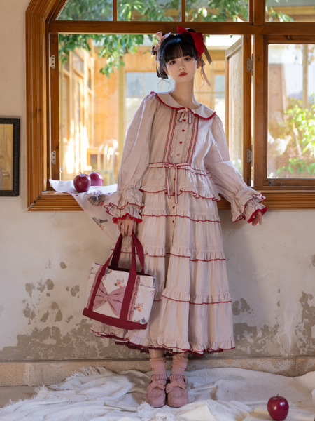 【alcali×猫梓子 (ネココ)】コラボ レースフリルローンワンピース