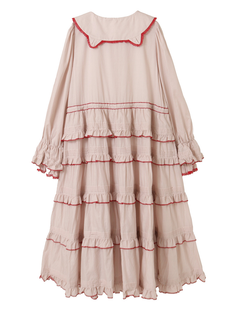 【alcali×猫梓子 (ネココ)】コラボ レースフリルローンワンピース 詳細画像 オフホワイト 2