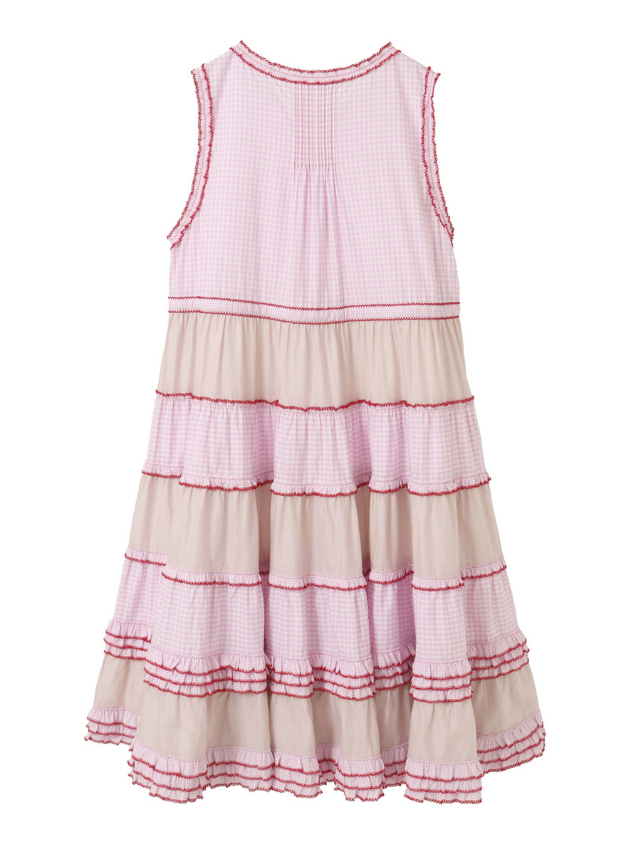 【alcali×猫梓子 (ネココ)】コラボ ギンガムノースリーブワンピース 詳細画像 ピンク 2