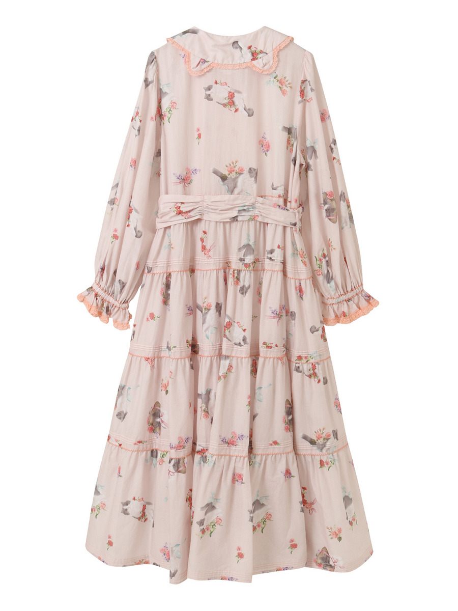 【alcali×猫梓子 (ネココ)】コラボミウワンピース 詳細画像 ピンク 2