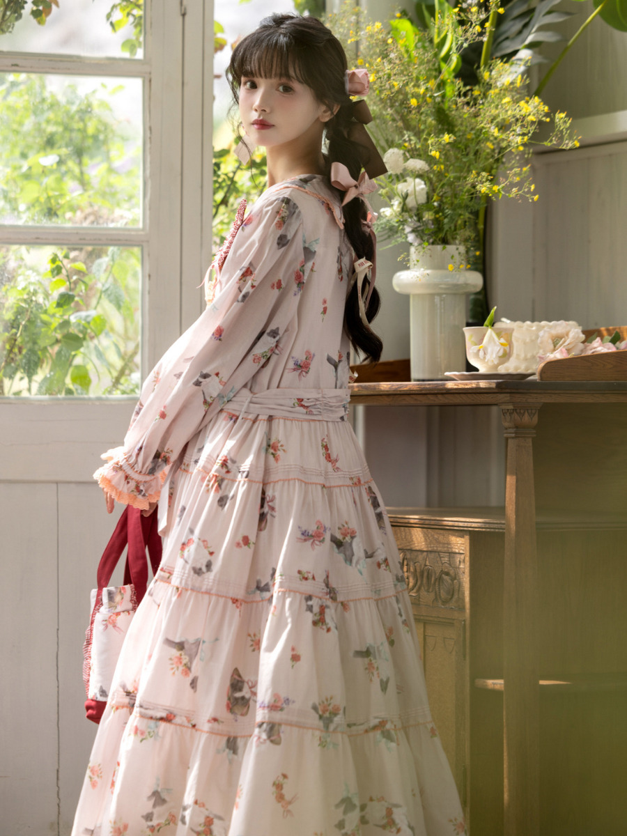 【alcali×猫梓子 (ネココ)】コラボミウワンピース 詳細画像 ピンク 3