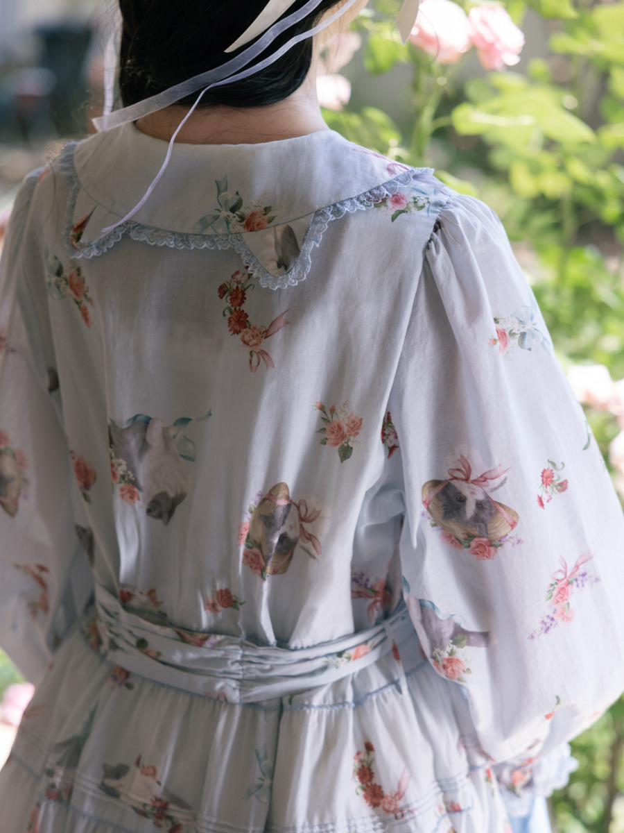 【alcali×猫梓子 (ネココ)】コラボミウワンピース 詳細画像 サックスブルー 3