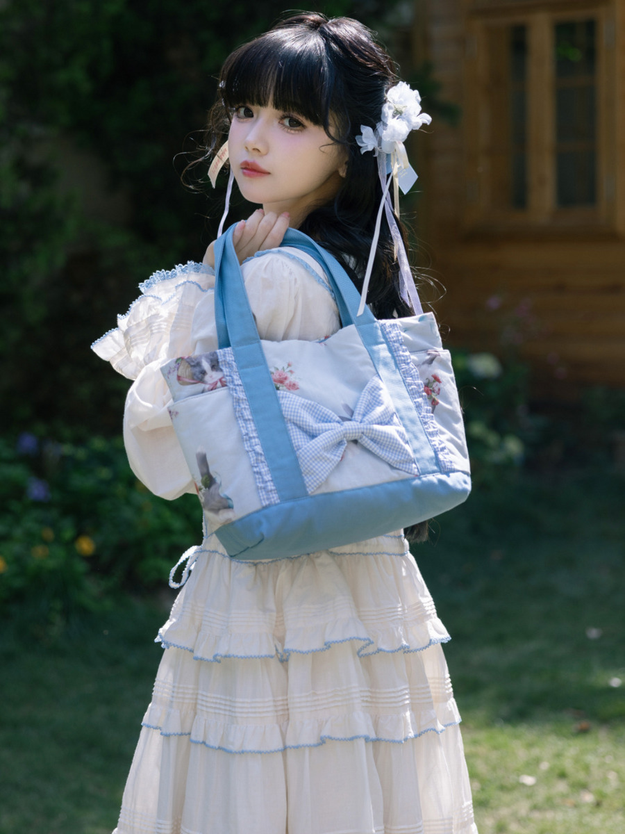 【alcali×猫梓子 (ネココ)】コラボミウバッグ 詳細画像 サックスブルー 1