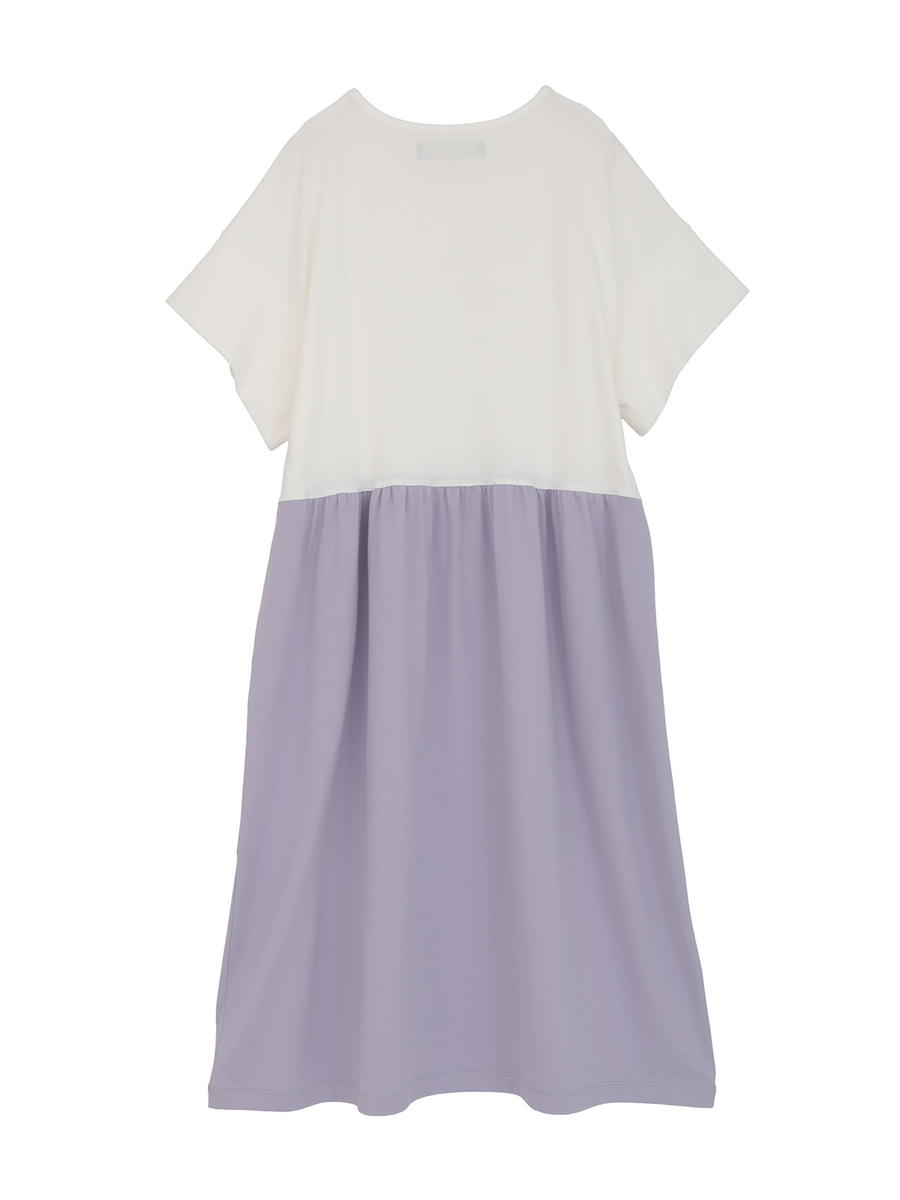 「alcali x のこねこ」コラボプリントワンピースB 詳細画像 ホワイト×パープル 2