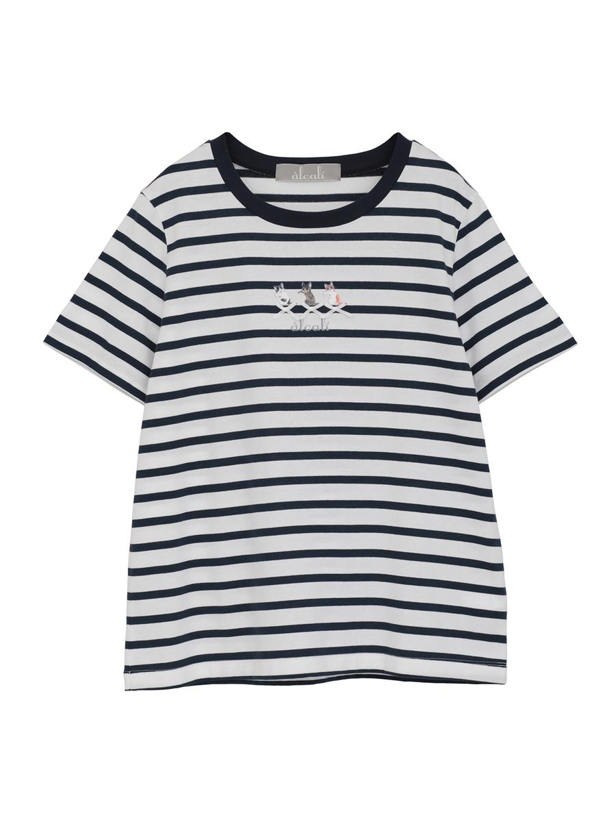 「alcali x のこねこ」コラボプリントTシャツA 詳細画像 ブラック 1