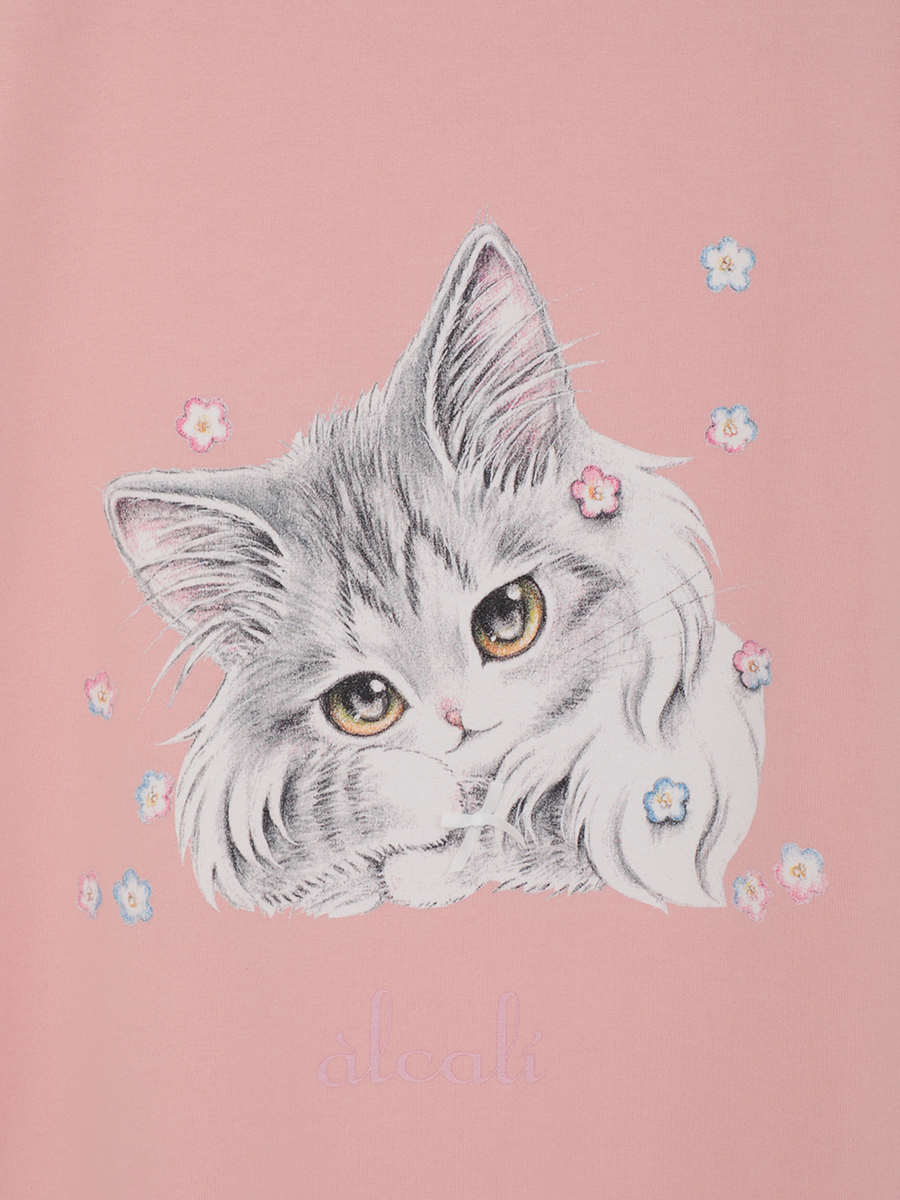 「alcali x のこねこ」コラボプリントTシャツB 詳細画像 ピンク 6