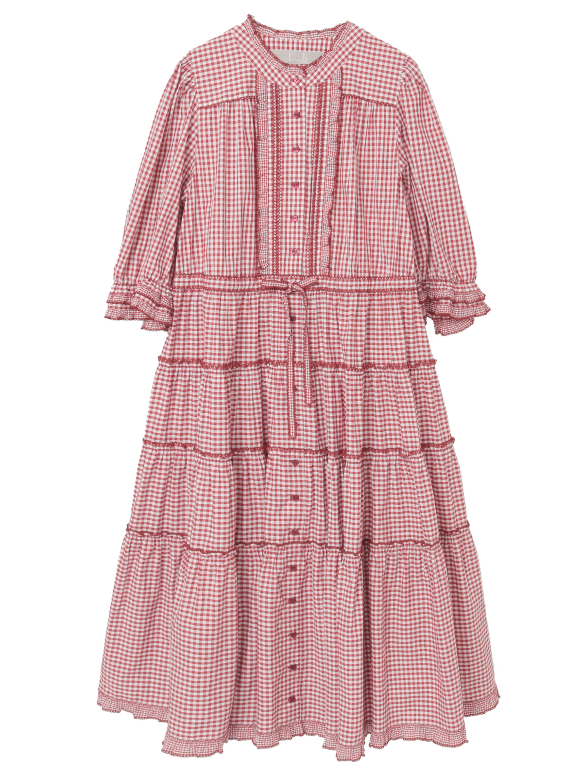 alcali x Haruka Yoshizawa】猫耳付け襟チェックワンピース｜ピンク