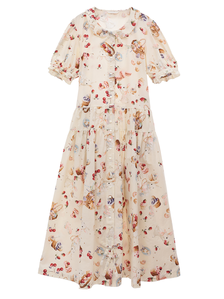 スイーツスプリングバニープリントワンピース 詳細画像 バニラ 1